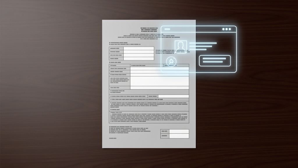 An illustration of a legal document or permit next to a digital screen icon, representing regulations for digital signage.